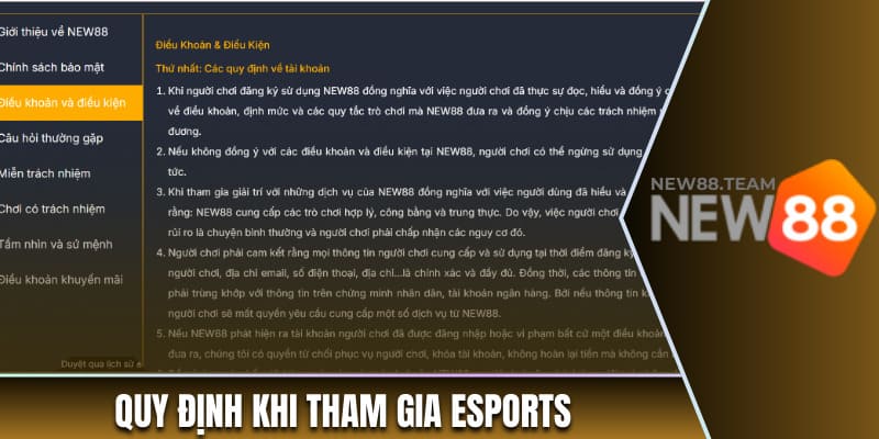 Quy định khi tham gia Esports